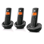 MOTOROLA E203 TELEFONO CORDLESS DECT TRIO CON 3 PORTATILI VIVAVOCE TASTO NON DISTURBARE BLOCCO CHIAMATE NERO