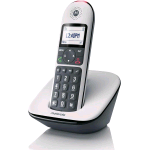 MOTOROLA CD5001 CORDLESS SENIOR TASTI GRANDI RETROILLUMINATI AMPIO DISPLAY RETRO IN GOMMA ANTISICIVOLO VIVAVOCE BLOCCO CHIAMATE COMPATIBILE CON APARECCHI ACUSTICI MODALITA' NOTTURNA NERO/BIANCO