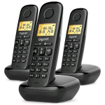 GIGASET START 100 TRIO TELEFONO CORDLESS DECT 3 PORTATILI VIVAVOCE SVEGLIA FUNZIONE INTERCOMUNICANTE NERO