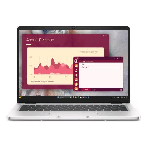 DELL PRO 14 PC14250 14" FULL HD+ INTEL CORE ULTRA 7 255U RAM 32GB-SSD 512GB NVMe-INTEL GRAPHICS-WI-FI 6E + GIGABIT LAN-WIN 11 PROF PLATINO (45WPV)