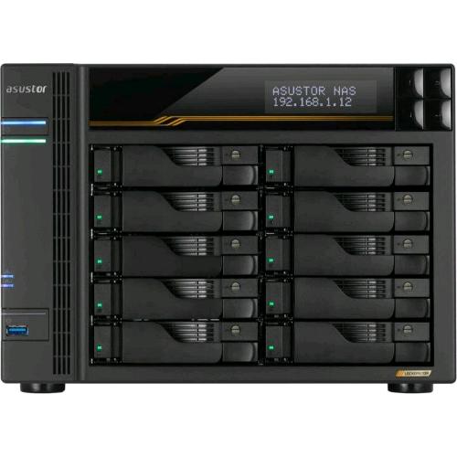 ASUSTOR AS6810T NAS TOWER 10 BAIE QC AMD RYZEN V3C14 2.3GHz RAM 16GB LAN:   5 GBE, 10 GBE