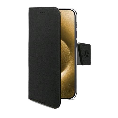 CELLY APPLE iPHONE AIR CUSTODIA Magsafe A LIBRO IN SIMILPELLE CON CHIUSURA FLAP MAGNETICO TASCHINE INTERNE PORTADOCUMENTI E FUNZIONE STAND NERO