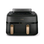 PHILIPS DUALBASKET FRIGGITRICE AD ARIA 9 LT 2 CESTINI TECNOLOGIA RAPIDAIR 19 FUNZIONI DI COTTURA CON FUNZIONE VAPORE NERO