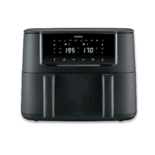 SEVERIN AIRFRIER FRIGGITRICE AD ARIA DUAL ZONE 8 LT 2600W DISPLAY TOUCH 11 PROGRAMMI FUNZIONE SYNC NERO