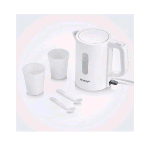 SEVERIN WK3462 BOLLITORE DA VIAGGIO 0,5 LT 1100W CON FILTRO ANTICALCARE LAVABILE 2 TAZZE E 2 CUCCHIAI BIANCO