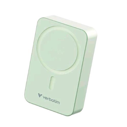 VERBATIM POWER BANK 20.000mAh MAG SAFE RICARICA WIRELESS 15 W PD USB-C 35W VERDE
