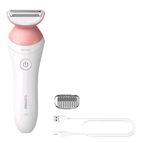 PHILIPS BRL146/20 EPILATORE ELETTRICO RICARICABILE 1 TESTINA BIANCO ROSA 