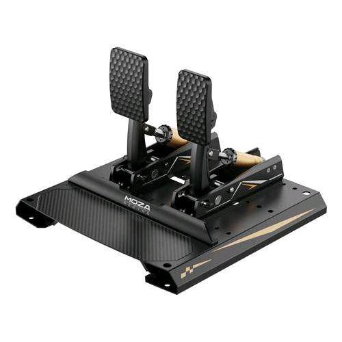 MOZA RACING CRP2 PEDAL - PEDALI CON CELLA DI CARICO, ACCELERATORE + FRENO IN ALLUMINIO AERONAUTICO CNC CON PIASTRA TALLONIERA IN FIBRA DI CARBONIO