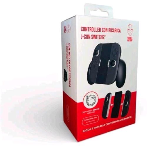 SKULL FACTORY NINTENDO SWITCH 2 CONTROLLER CON RICARICA J-CON RICARICA SIMULTANEA 2 JOY CON, CAVO USB INCLUSO