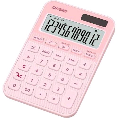 CASIO MS-20YC-LP CALCOLATRICE DA TAVOLO ROSA CHIARO