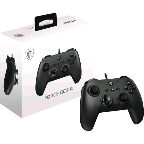 MSI FORCE GC200 CONTROLLER CABLATO TRIGGER EFFETTO HALL BASTONCINI ANALOGICI AVANZATI DOPPI MOTORI A VIBRAZIONE USB 3.0 NERO