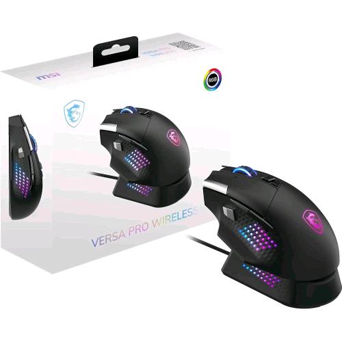 MSI VERSA PRO WIRELESS + MOUSE DOCK PRO MOUSE GAMING DOCK DI RICARICA SENSORE OTTICO DA 26.000 DPI POLLING RATE 1000Hz