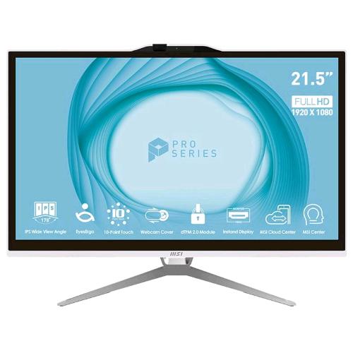 MSI PRO AP222T 13M-284IT ALL IN ONE 21.5" FULL HD TOUCH SCREEN INTEL PENTIUM G7400 3.7GHz RAM 4GB-SSD 128GB NVMe-IRIS Xe GRAPHICS-WI-FI 6-TASTIERA E MOUSE-WIN 11 PROF BIANCO (AP222T 13M-284IT)