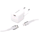 INTENSO POWER CHARGER CARICABATTERIE DA RETE GaN 30 W USB-C + CAVO USB-C BIANCO