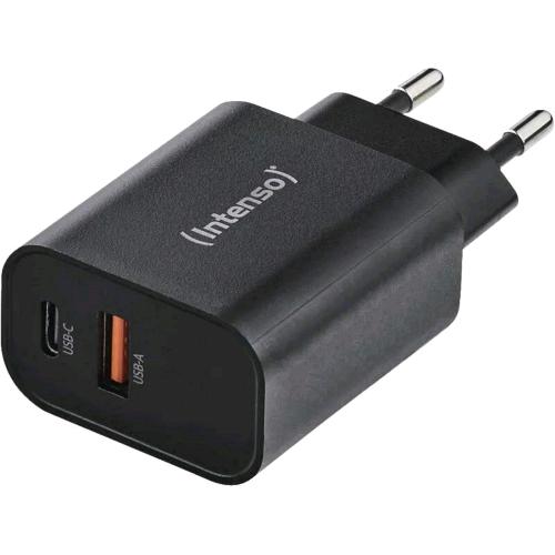 INTENSO POWER ADAPTER CARICABATTERIE DA RETE 00 W 1 x USB-A 1 x USB-C PD 3.0 QC 4.0 NERO