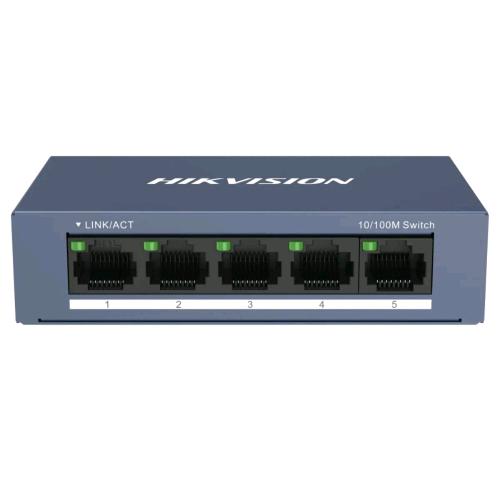 HIKVISION DS-3E0105-O SWITCH NON GESTITO L2 - 5 PORTE FAST ETHERNET 10/100 DESKTOP IN METALLO BLU