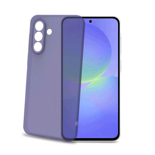 CELLY SAMSUNG GALAXY A37 5G COVER MORBIDA IN TPU CON TASTI E BORDO FOTOCAMERA COLORE A CONTRASTO EFFETTO SABBIATO TRASPARENTE VIOLA