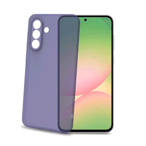 CELLY SAMSUNG GALAXY A57 5G COVER MORBIDA IN TPU CON TASTI E BORDO FOTOCAMERA COLORE A CONTRASTO EFFETTO SABBIATO TRASPARENTE VIOLA