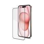CELLY APPLE iPHONE 15 FULL GLASS PROTEGGI SCHERMO IN VETRO TEMPERATO TRASPARENTE BORDO COLORATO NERO