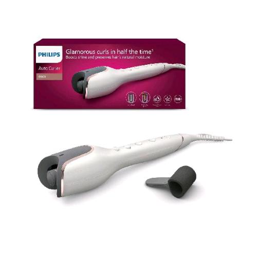 PHILIPS BHB878/00   AUTO CURLER SERIE 8000 ARRICCIACAPELLI ELETTRICO CON TECNOLOGIA MOISTUREPROTECT 27 DIVERSE OPZIONI DI STYLING BIANCO, 