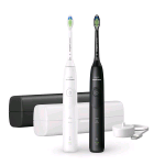 PHILIPS HX7119/02 SPAZZOLINO ELETTRICO RICARICABILE SONICO CON CUSTODIA BIANCO NERO CONF 2 Pz. 