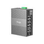TP-LINK OMADA IES210GPP SWITCH INDUSTRIALE GESITO 10 PORTE - 6 x 10/100/1000 (PoE+) + 2 x 10/100/1000 (PoE++) + 2 x combo 100/1000 SFP/RJ-45 PoE++ (240 W) MONTABILE SU RAIL DIN 