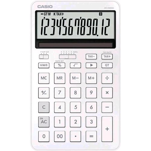 CASIO JW-200DQ CALCOLATRICE DESK DA TAVOLO CON FACCIATA IN ALLUMINIO BIANCA
