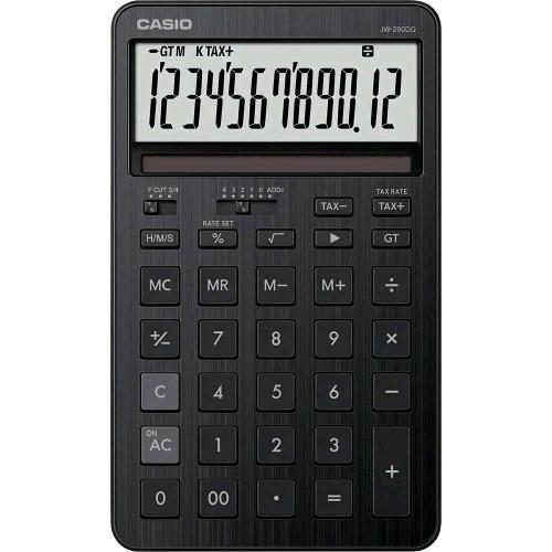 CASIO JW-200DQ CALCOLATRICE DESK DA TAVOLO CON FACCIATA IN ALLUMINIO NERO