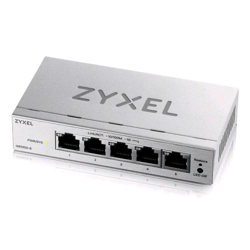 ZYXEL GS1200-5V3-EU0101F SWITCH SMART MANAGED -EASY MANAGEMENT GESTITO L2 - 5 PORTE LAN GIGABIT (10/100/1000) DESKTOP GIRIGIO