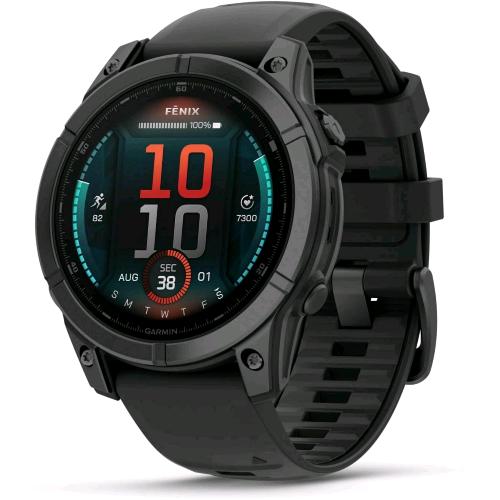 GARMIN FENIX E SMARTWATCH 47mm 1.3" AMOLED TOUCHSCREEN GPS 90 APP PER LO SPORT MAPPE STAINLESS SLATE GRAY & BLACK