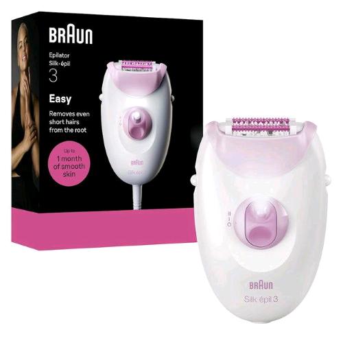BRAUN SILKEPIL SE 3-000 EPILATORE DONNA 20 PIN BIANCO ROSA