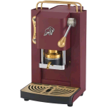 FABER PRO ESSENTIAL 3.0 MACCHINA PER CAFFE' ESPRESSO MANUALE A CIALDE ESE 44mm 500 W TANICA 1 LT IN VETRO PORTACIALDA ESTRAIBILE E PRESSACIALDA IN OTTONE REGOLABILE (CHERRY RED, OTTONE)