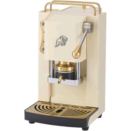 FABER PRO ESSENTIAL 3.0 MACCHINA PER CAFFE' ESPRESSO MANUALE A CIALDE ESE 44mm 500 W TANICA 1 LT IN VETRO PORTACIALDA ESTRAIBILE E PRESSACIALDA IN OTTONE REGOLABILE (OLD BRITISH WHITE, OTTONE)