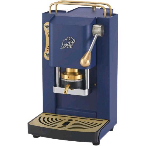 FABER PRO ESSENTIAL 3.0 MACCHINA PER CAFFE' ESPRESSO MANUALE A CIALDE ESE 44mm 500 W TANICA 1 LT IN VETRO PORTACIALDA ESTRAIBILE E PRESSACIALDA IN OTTONE REGOLABILE (NAVY BLUE, OTTONE)