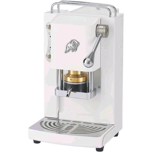 FABER PRO ESSENTIAL 3.0 MACCHINA PER CAFFE' ESPRESSO MANUALE A CIALDE ESE 44mm 500 W TANICA 1 LT IN VETRO PORTACIALDA ESTRAIBILE E PRESSACIALDA IN OTTONE REGOLABILE (WHITE, CROMO)