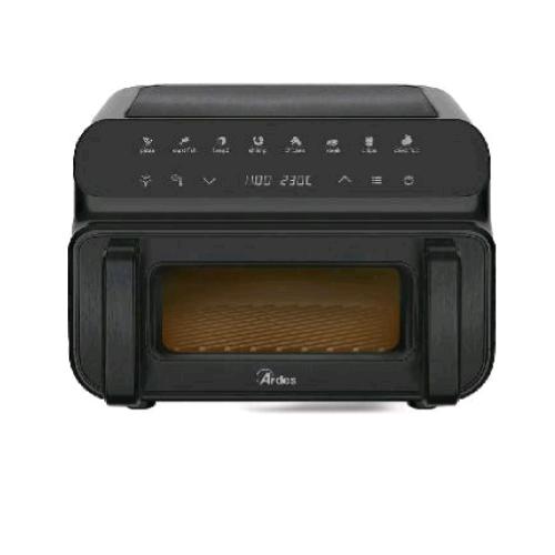 ARDES ARFRYA12GP FRIGGISANA GRILL FRIGGITRICE AD ARIA 10 LT CON GRILL 2000W DISPLAY TOUCH 8 FUNZIONI TECNOLOGIA REAPID AIR CON FINESTRA E LUCE NERO