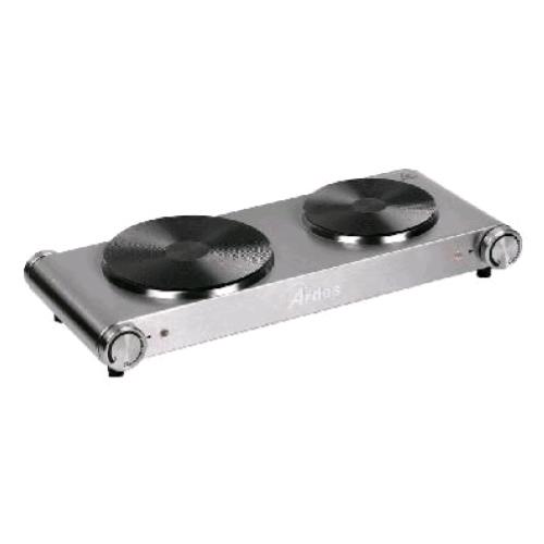 ARDES ARFOEL02 HOBINOX DUO FORNELLO ELETTRICO 2 PIASTRE IN GHISA 18/15 CM 1500/1000W ACCIAIO  