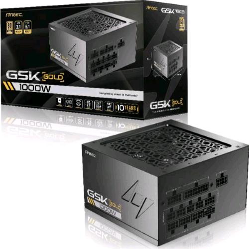 ANTEC GSK1000 EC ALIMENTATORE 1.000 W MODULARE 80 PLUS GOLD PFC ATTIVO ATX 3.1 NERO