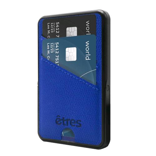 ETRES POWERBANK WIRELESS 5.000mAh AGGANCIO MAGNETICO PROTEZIONE RFID CON PORTACARTE BLUE
