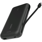 BELKIN POWER BANK 20.000mAh PD 30 W CON CAVO USB-C INTEGRATO NERO
