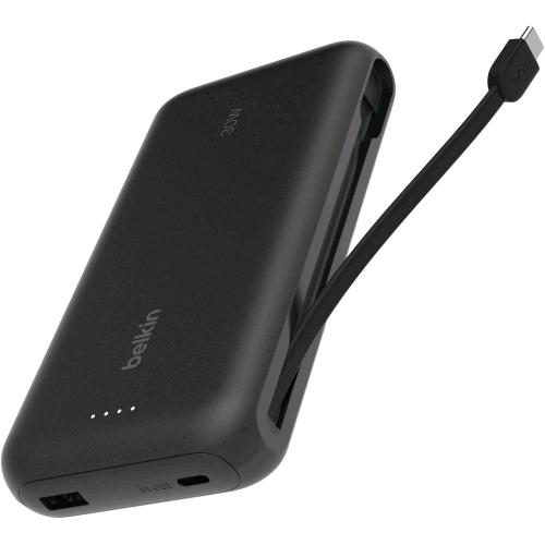 BELKIN POWER BANK 20.000mAh PD 30 W CON CAVO USB-C INTEGRATO NERO