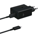 SAMSUNG EP-T5020 CARICABATTERIE DA RETE 50 W 2 x USB-C + CAVO USB-C MASCHIO/MASCHIO 1.8 MT INCLUSO NERO