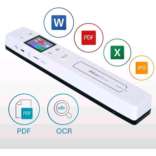 IRISCAN BOOK 7 DYSLEXIC SCANNER PORTATILE A4 A BATTERIE WIRELESS 1050 x 1050 DPI BIANCO