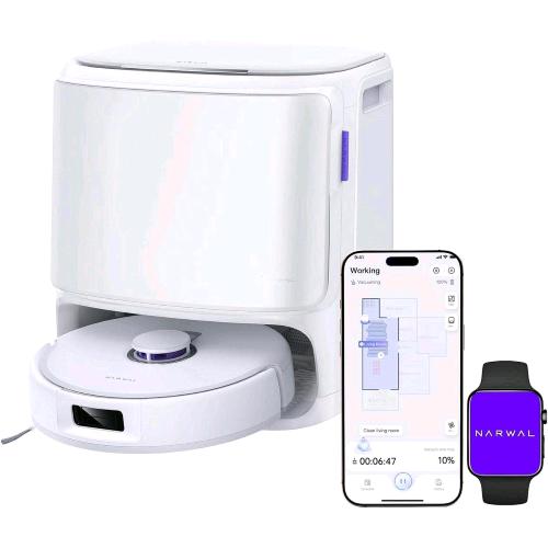 NARWAL FREO X10 PRO ROBOT ASPIRAPOLVERE LAVAPAVIMENTI 11.000 Pa  DOPPIO FLUSSO D'ARIA ANTIGROVIGLIO CONTROLLO TRAMITE APP E COMANDI VOCALI BIANCO
