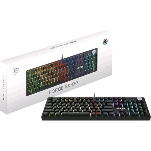 MSI FORGE GK320 TASTIERA GAMING MECCANICA USB FULL SIZE SWITCH ROSSI RGB LED LAYOUT ITALIANO QWERTY