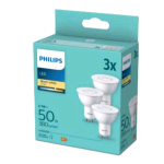 PHILIPS LAMPADINA A FARETTO LED 4,7W GU10 400 LUMEN LUCE CALDA CONF 3 Pz.