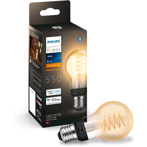 PHILIPS HUE WHITE FILAMENT LAMPADINA LED SMART A FILAMENTO E27 LUCE CALDA 7W DIMMERABILE
