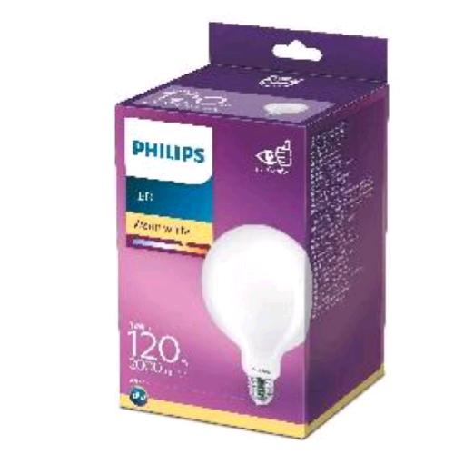 PHILIPS LAMPADINA LED GLOBO SMERIGLIATA 120W E27 2700K CONSUMO 13W LUCE CALDA 