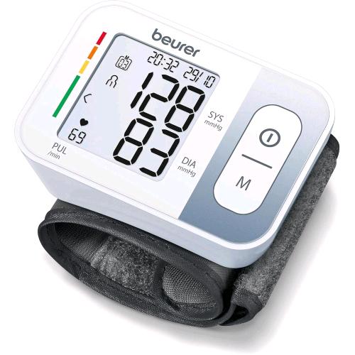 BEURER BC 28 MISURATORE DI PRESSIONE DA POLSO PER CIRCONFERENZE POLSO DI 14,0 - 19,5 CM CON 120 POSIZIONI DI MEMORIA E RILEVAZIONE ARITMIE, FACILE UTILIZZO, CLASSIFICAZIONE DI RISCHIO