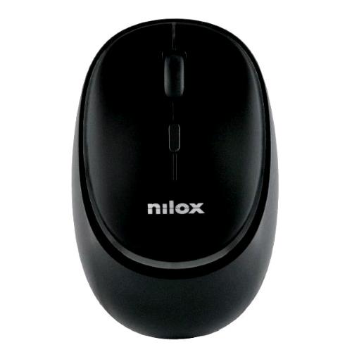 NILOX MOUSE OTTICO VERTICALE WIRELESS RICARICABILE DUAL BLUETOOTH 5.2 + RF 2.4GHz 4 PULSANTI 2 DEI QUALI SILENZIOSI 1.6000 DPI REGOLABILI RICARICABILE TRAMITE PORTA USB-C CAVO INCLUSO NERO